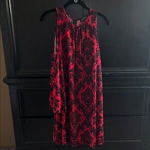 Red and Black Sleeveless Dress